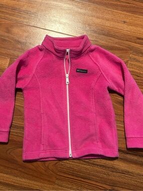 Columbia pink fleece zip up jacket girls size 4 4t
